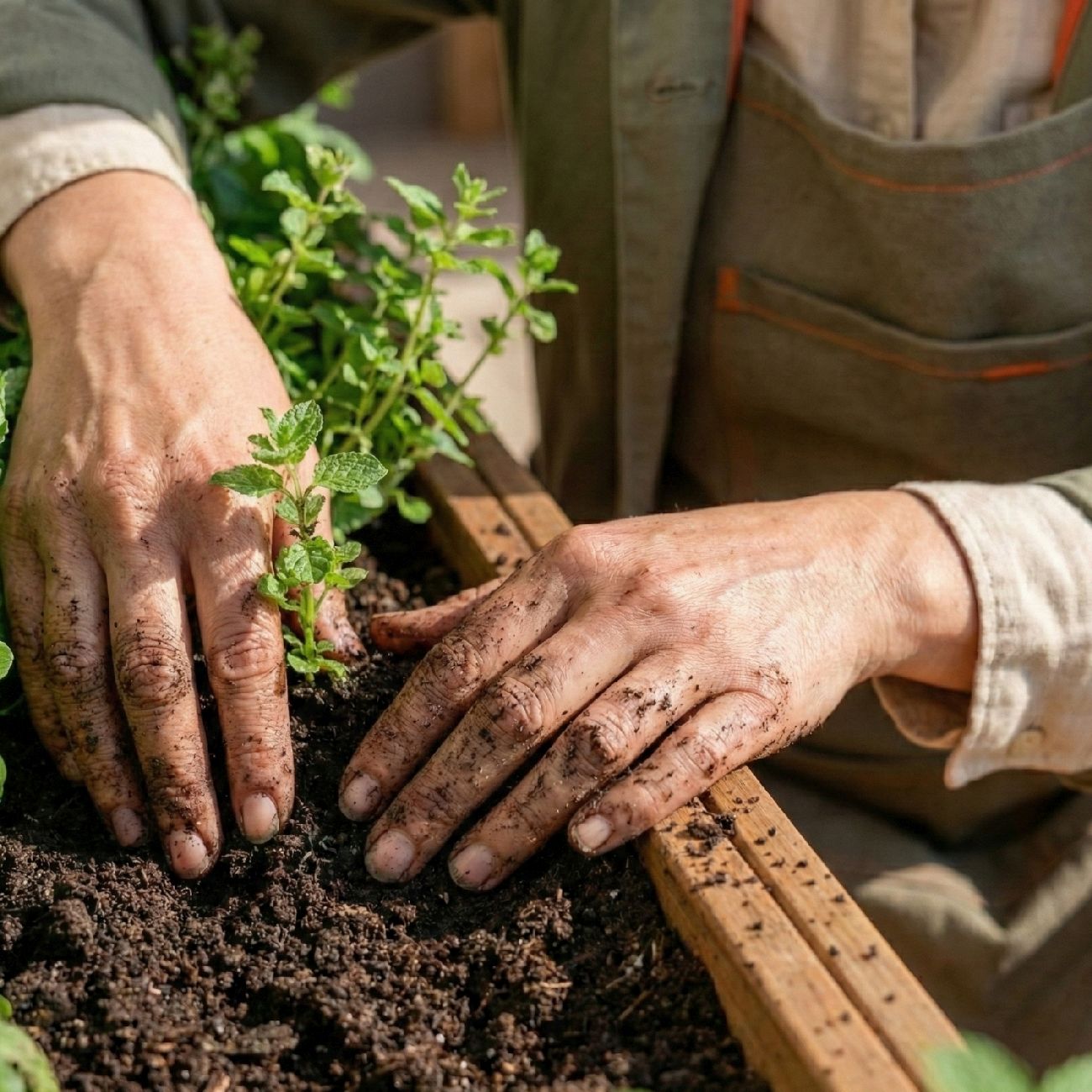 Zbliżenie na detale drewnianej donicy na taras – naturalne drewno i solidna konstrukcja skrzyni ogrodowej.